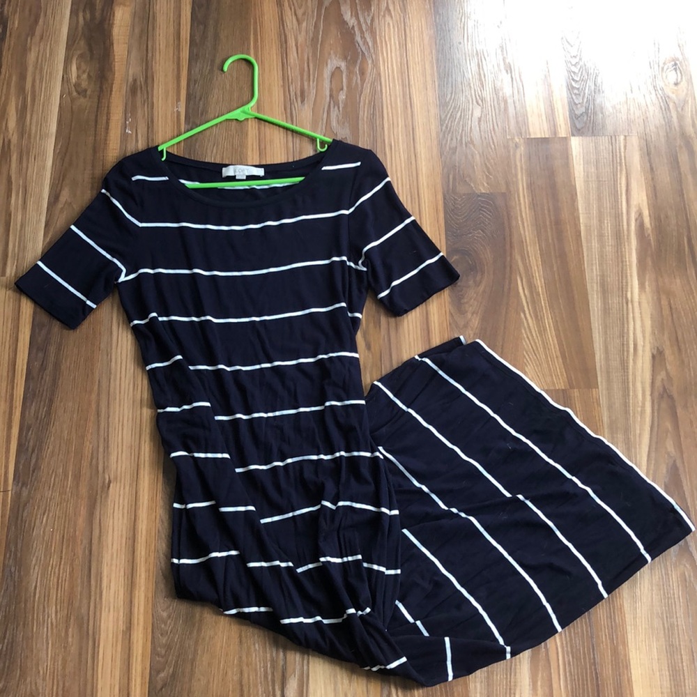 LOFT  Maxi Dress Navy and White size small